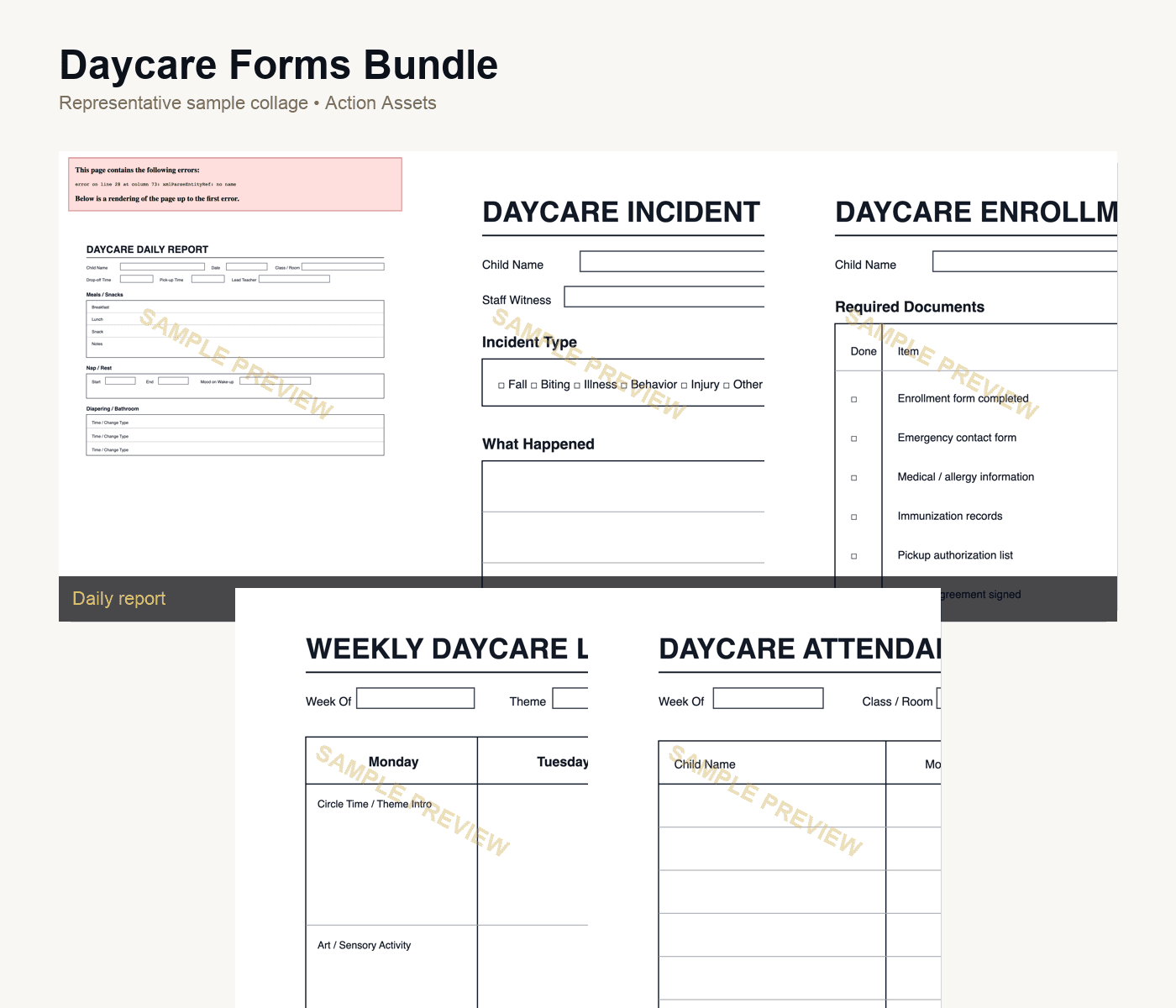Daycare Forms Bundle primary preview