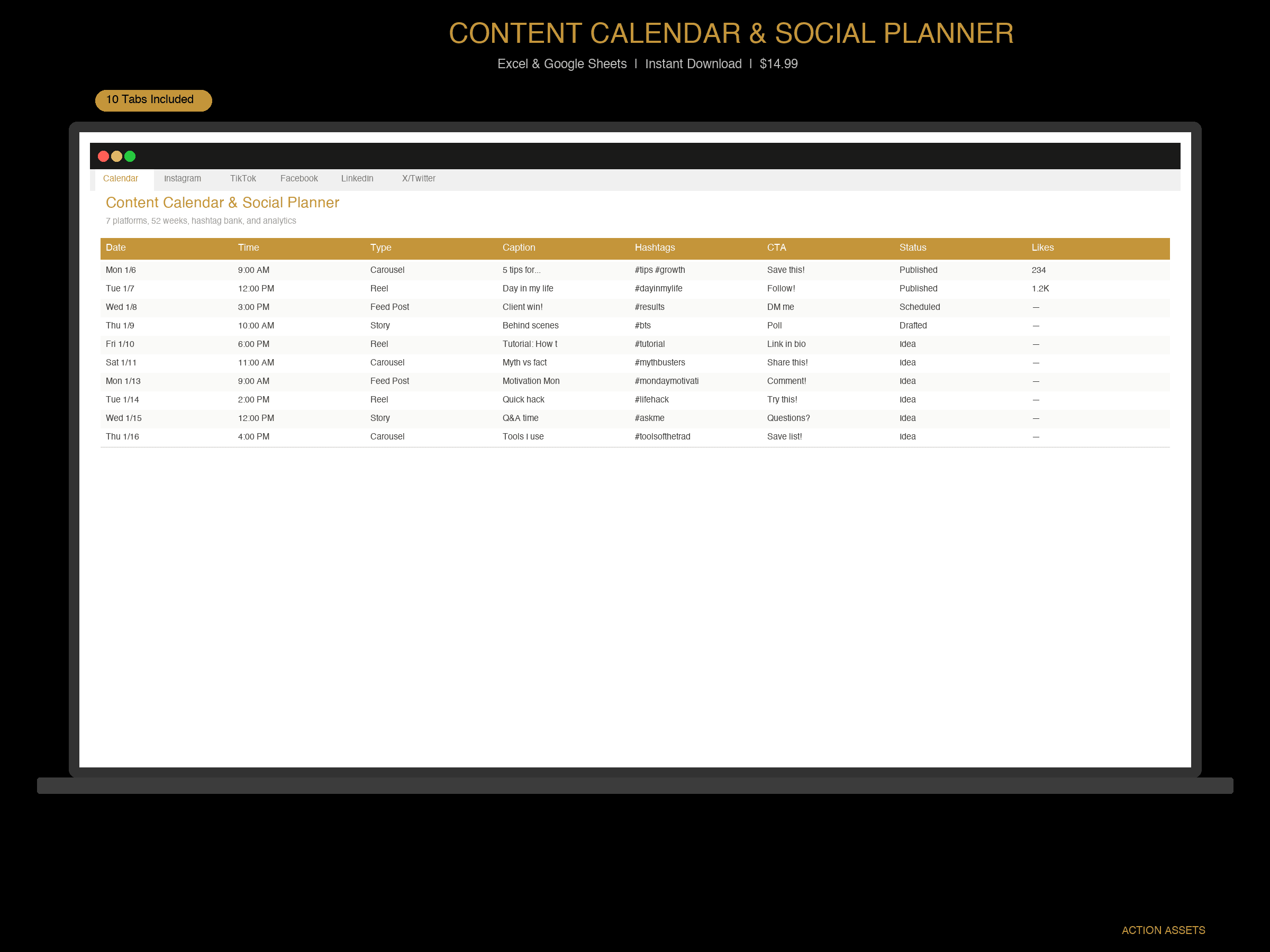 Content Calendar & Social Media Planner primary preview