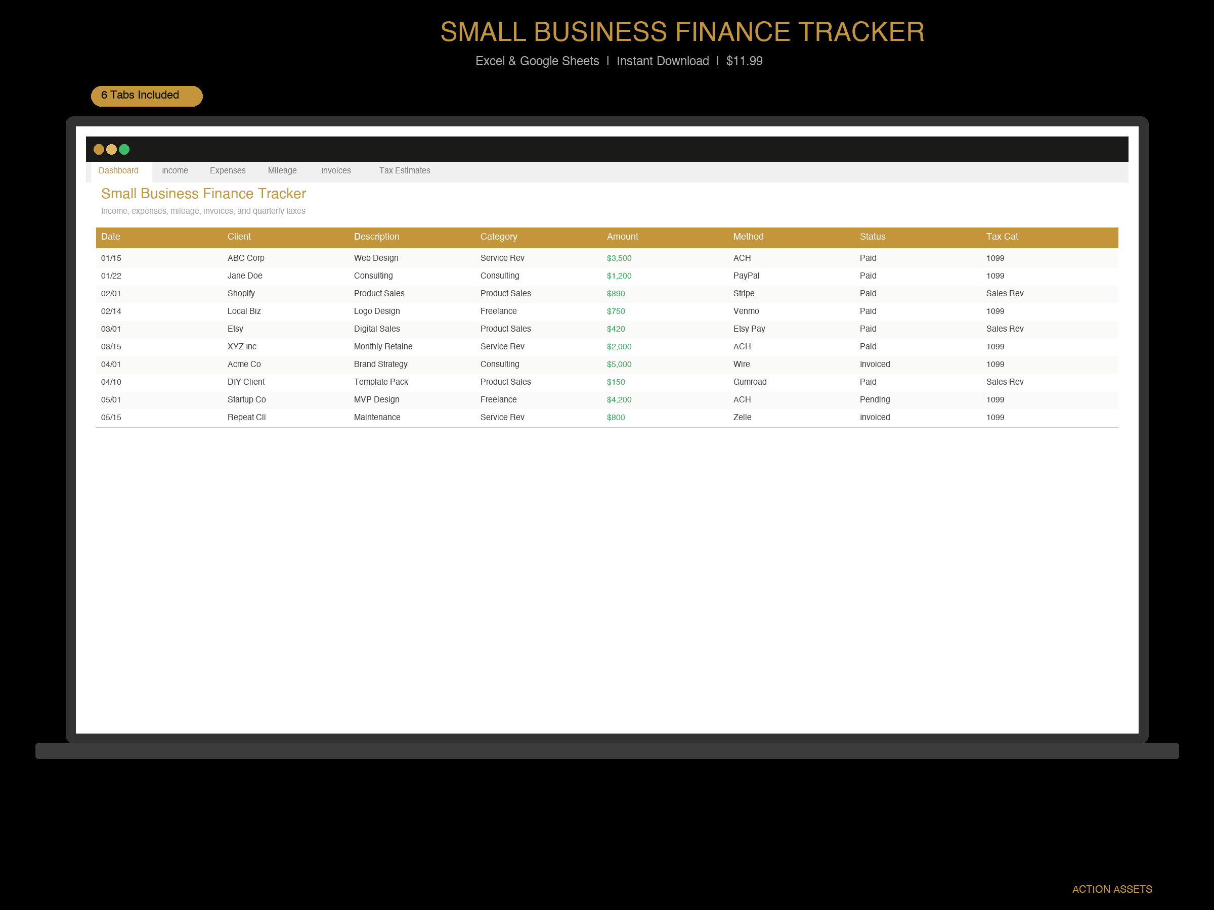 Small Business Finance Tracker preview 1