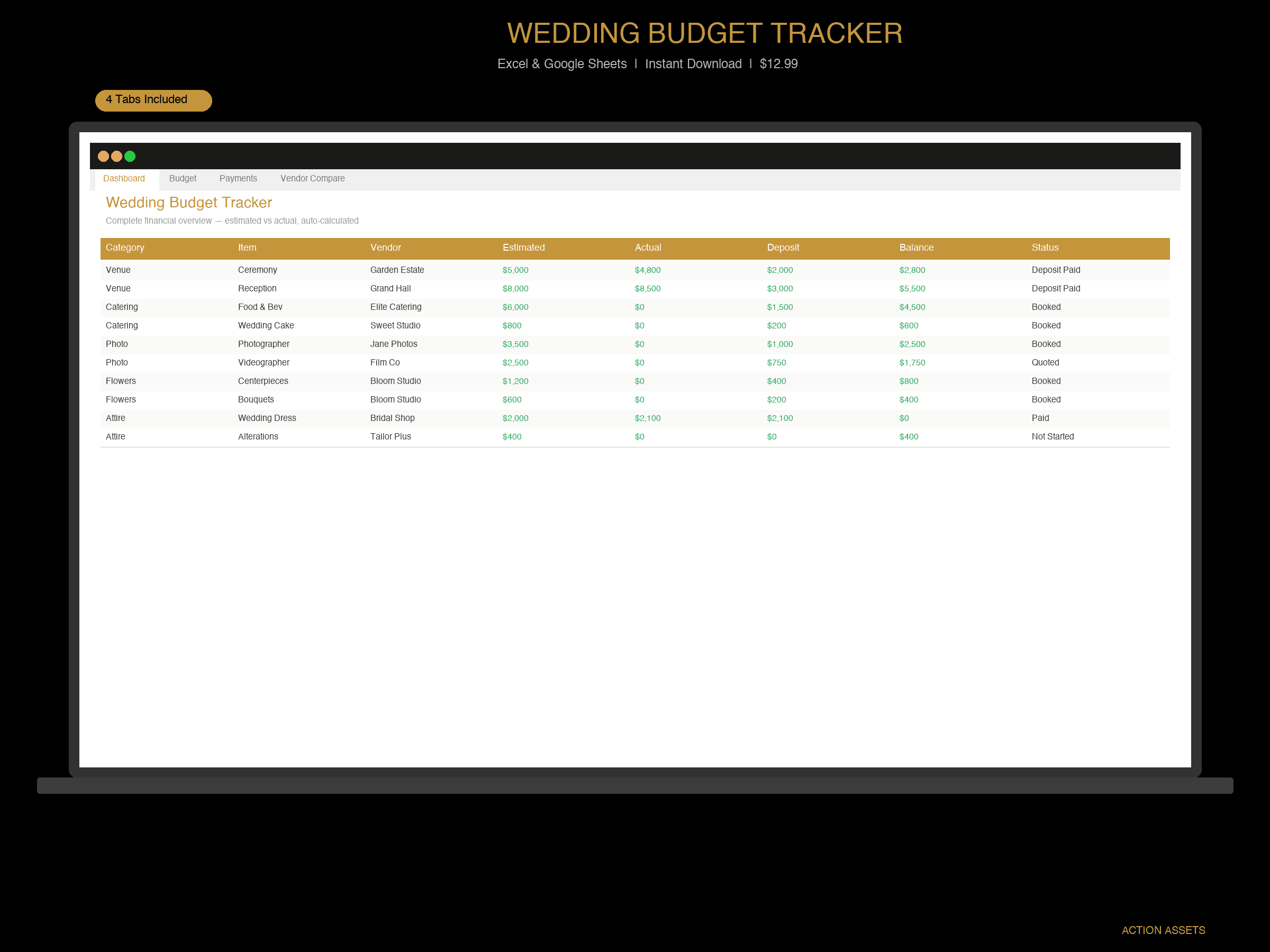 Wedding Budget Tracker preview 1